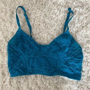 Free People Turquoise Lace Bralette